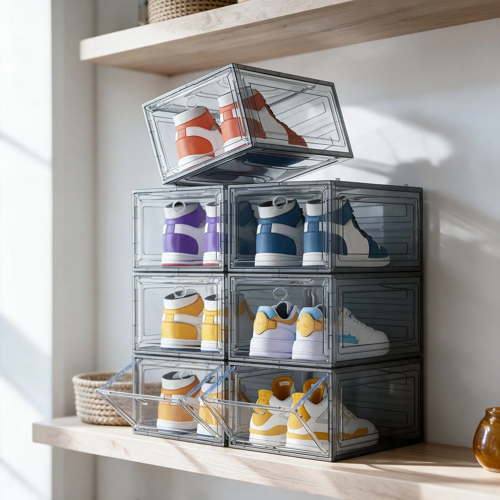 Caixas Organizadoras de Sapatos com Porta Magnética