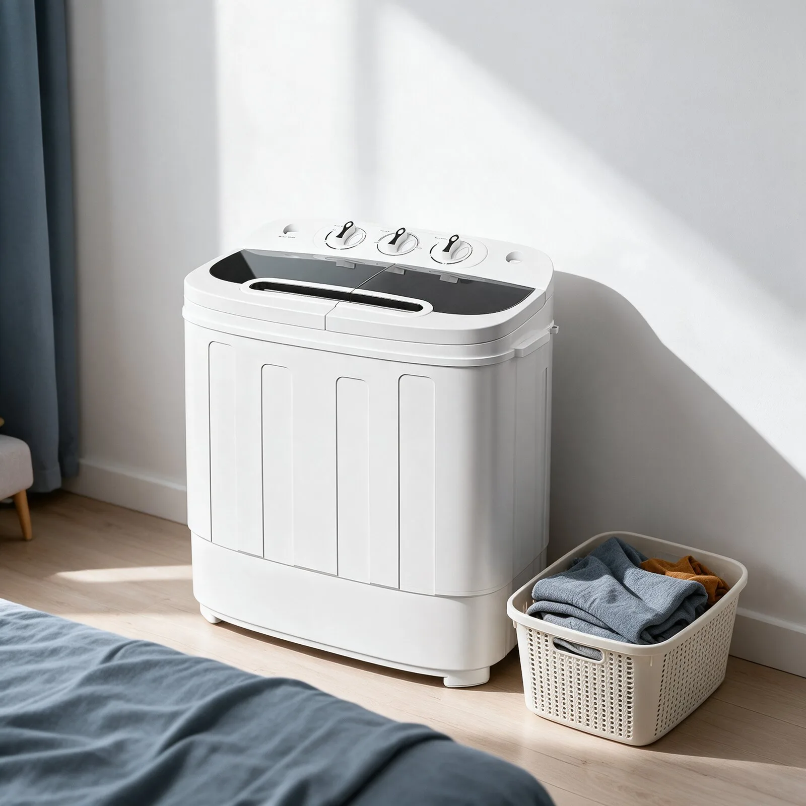 Mini Máquina de Lavar Portátil Lava e Centrifuga