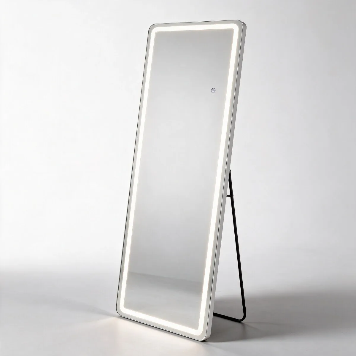 Espelho de Chão Corpo Inteiro com LED – 165 x 53 cm, 3 Tons de Luz